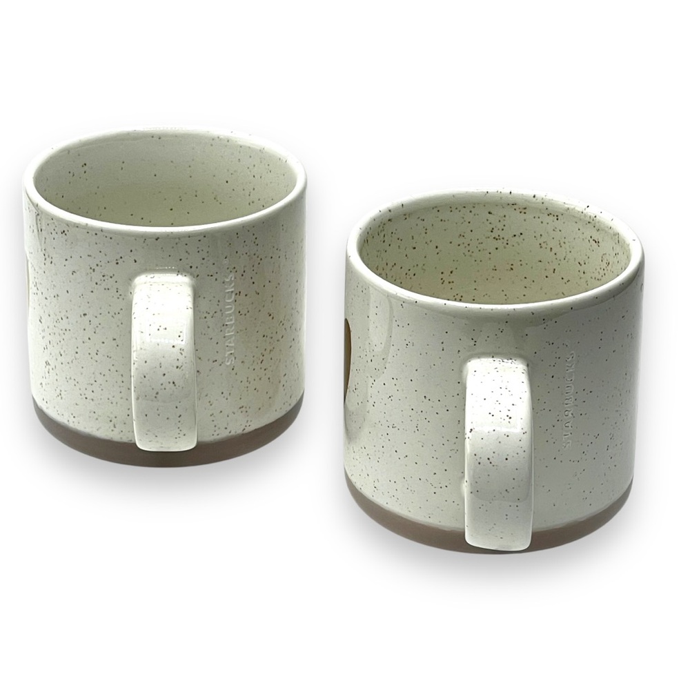 Starbucks 2017 Set of 2 Speckled Two Toned Coffee Tea Cup Copper Heart 12 oz. - Picture 5 of 9